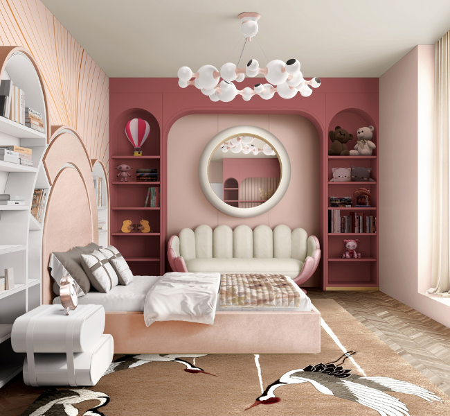 A Dreamy Pink Wonderland: A Magical and Functional Kids’ Bedroom
